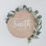 Personalised announcement sign 20cm - Natural