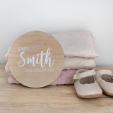 Personalised announcement sign 20cm - Natural