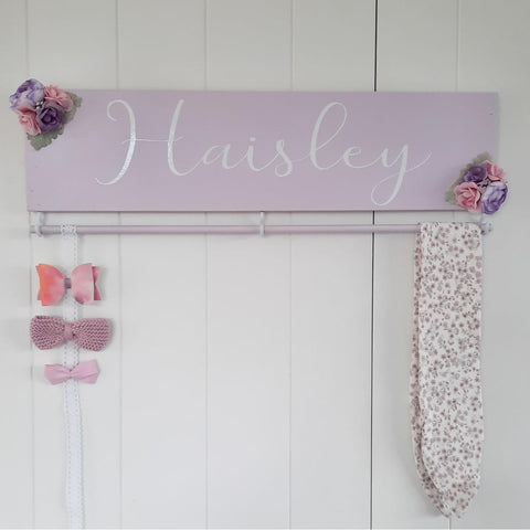 Personalised accessory holder with clip ribbon - Painted (60cm)