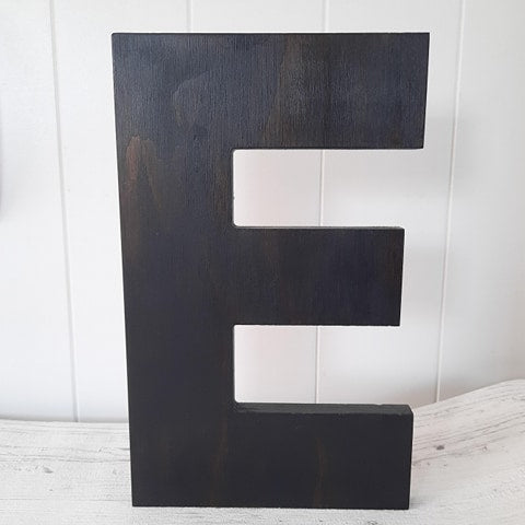 Wooden E - dark stain 30cm