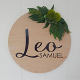 Personalised Foliage Sign on light base 30cm