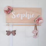 Personalised Accessory Holder with clip ribbon - Natural (30cm)