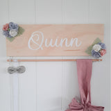 Personalised Accessory Holder - Natural (40cm) with ribbon