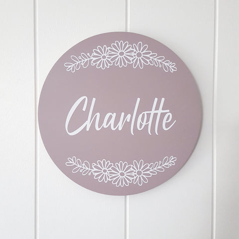 Personalised daisy border 20cm - Painted
