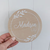 Personalised sign with border - 15cm