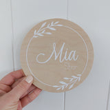 Personalised sign with border - 15cm