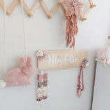 Personalised Accessory Holder - Natural (40cm) with ribbon